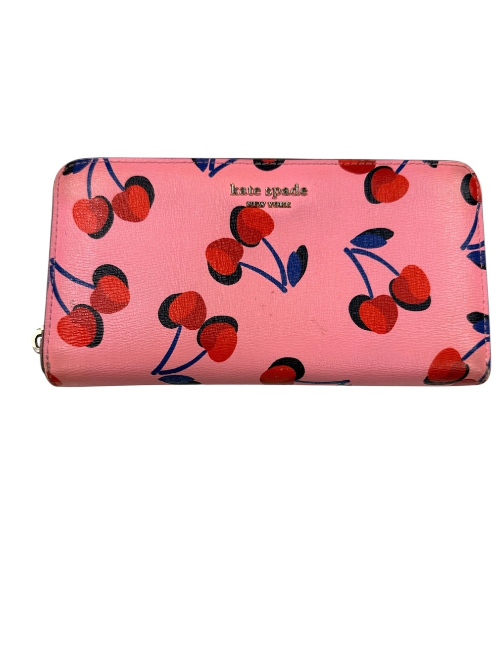 kate spade Spencer Cherries Print Zip Around Continental Wallet - Picture 1 of 13